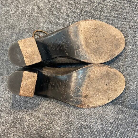 Baske California Brown Leather Fury Open Toe Booties Womens 8.5 - Picture 5 of 10